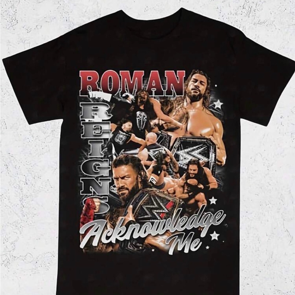 WWE Roman Reigns Black T-Shirt XL Acknowledge Me